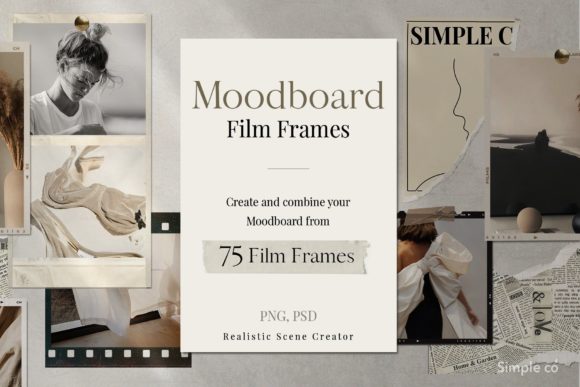 Download 75 Film Frames Moodboard Mockup Bundle - Mockup Collection