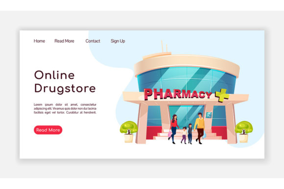 Download Online Drugstore Landing Page Flat Color - Drugstore Collection