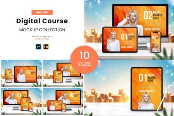 Download 10 Digital Course Mockup Bundle - Mockup Collection
