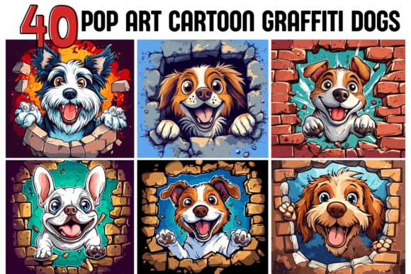 Download Pop Art Cartoon Graffiti Dogs - Graffiti Collection